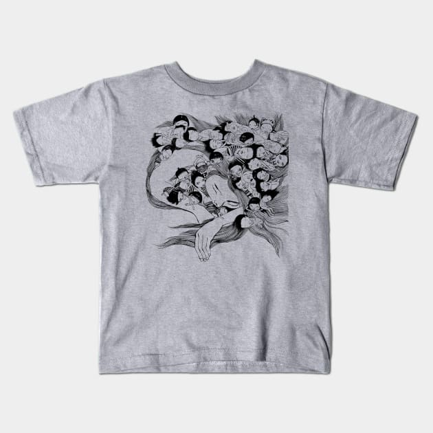 Sleeping friends Kids T-Shirt by Deeprootsbkk